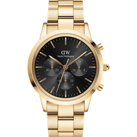 Daniel Wellington DW Watch Iconic Chronograph Link Onyx G 42mm Gold