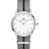 Daniel Wellington DW Watch Iconic NATO Grey/Black 36mm Silver