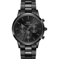 Daniel Wellington DW Watch Iconic Chronograph Link Onyx B 42mm Black