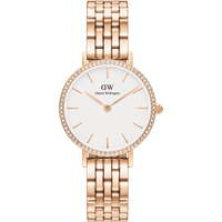 Daniel Wellington DW Watch Petite Lumine Bezel 5-Link Melrose 28mm Rose Gold