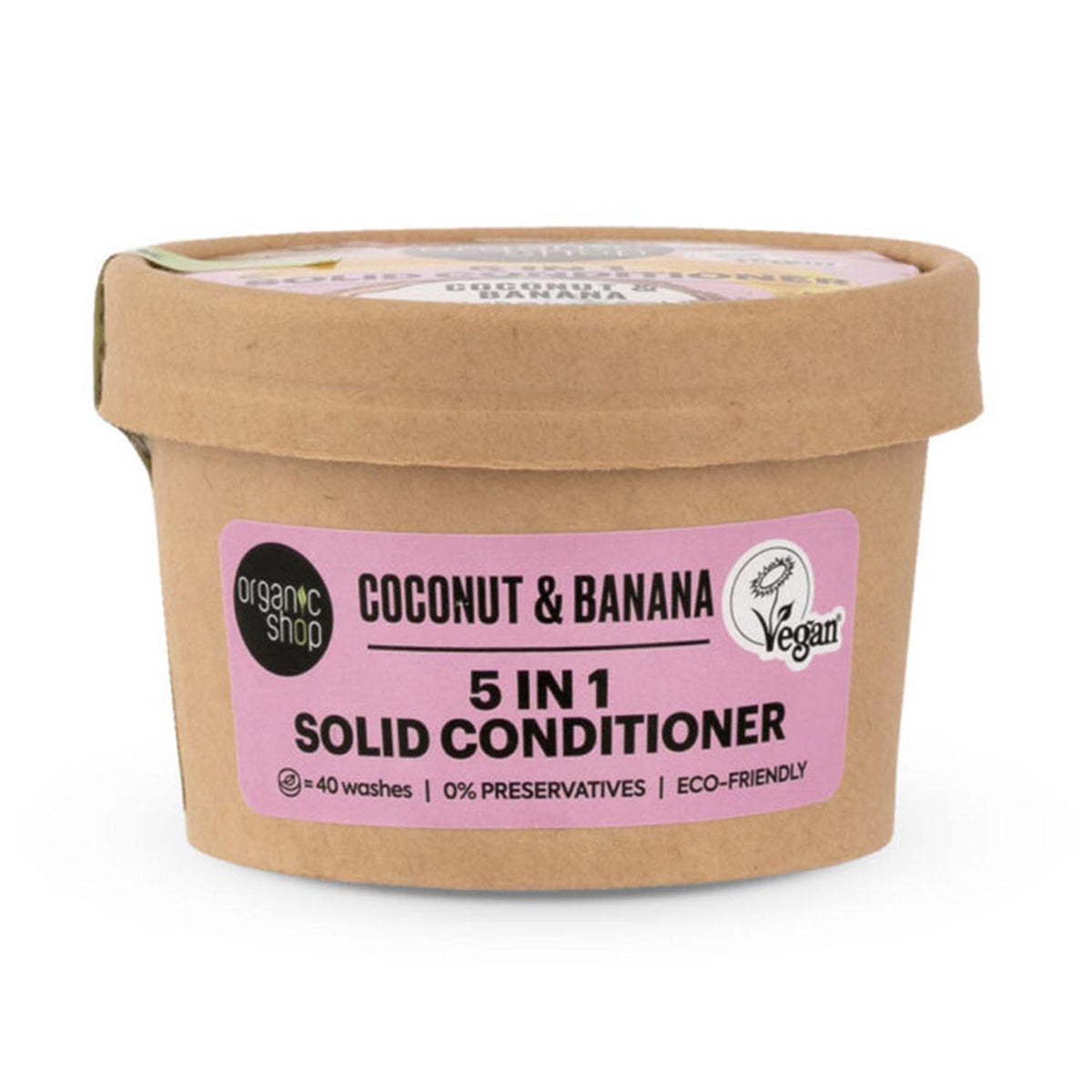 Organic Shop Coco e Banana Condicionador Sólido 5 em 1 – 60 G