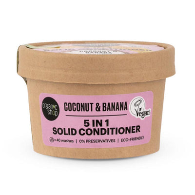 Organic Shop Coco e Banana Condicionador Sólido 5 em 1 – 60 G
