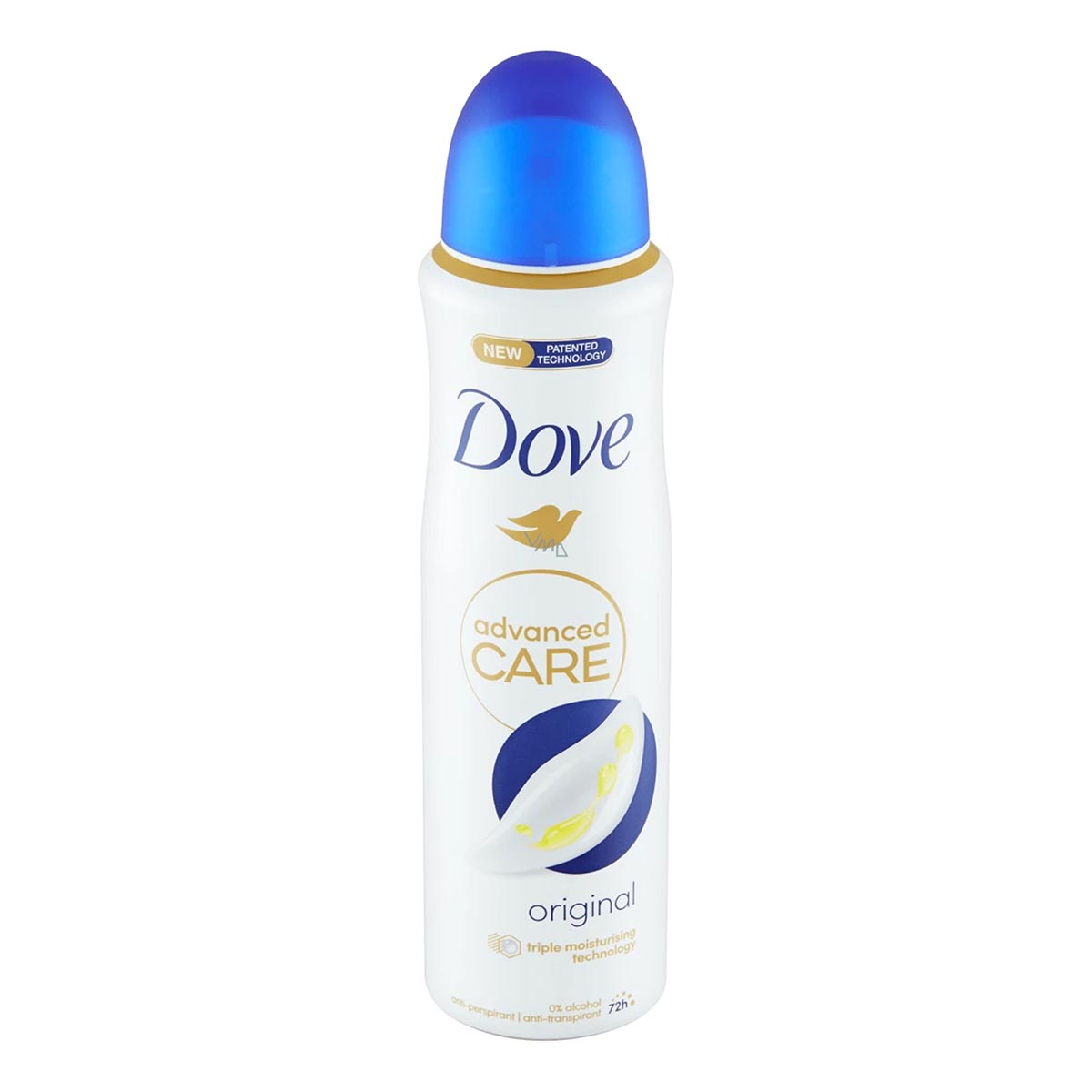 dove original spray 0% alcohol anti-transpirant 150 ml vaporizador