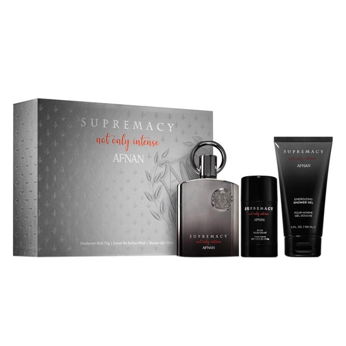 afnan supremacy not only intense eau de parfum 100 ml vaporizador + gel de banho 100 ml + desodorizante stick 75 ml
