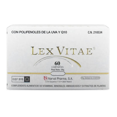 lex vitae q10 y polifenoles de uva complemento alimenticio de vitaminas 60un