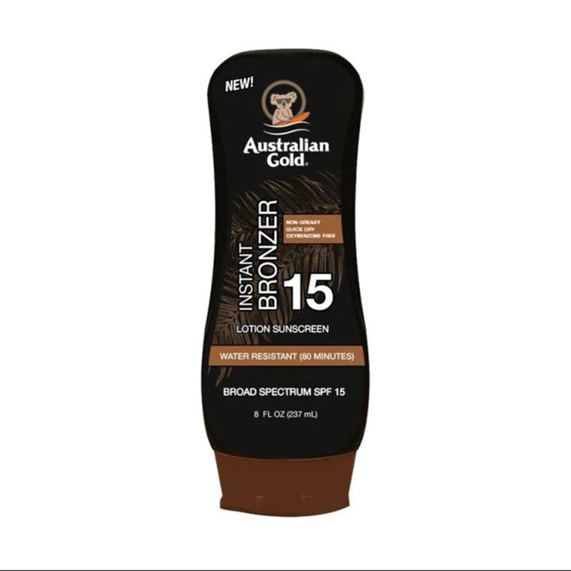 australian gold instant bronzer spf15 loção corporal 237ml